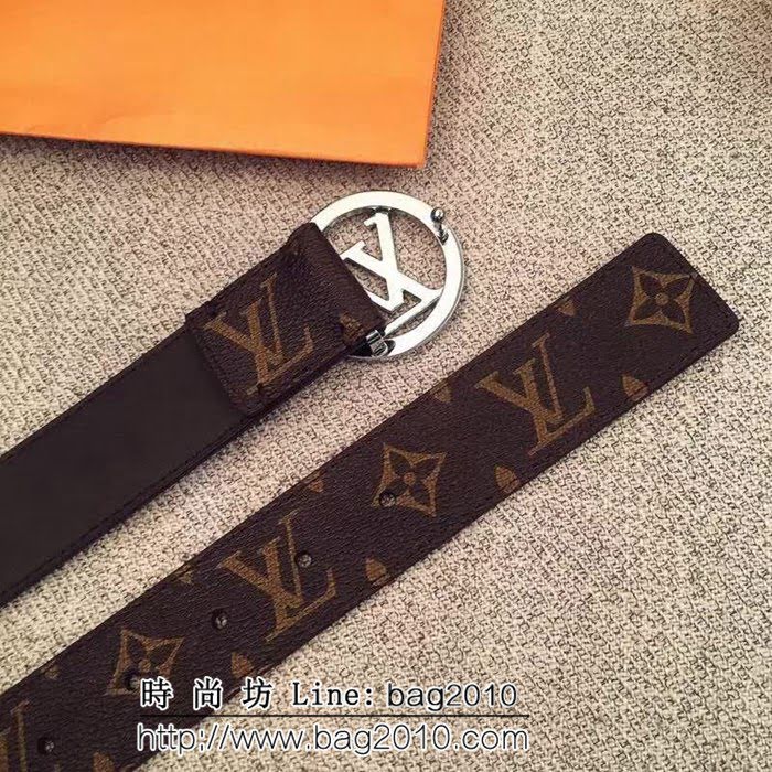 路易威登LV Monogram帆布 圓形LV logo 男士皮帶 LHG1224